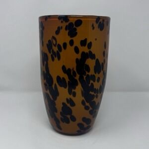 Tortoise shell swirled vintage vase, cheetah, spotted dots